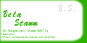 bela stamm business card